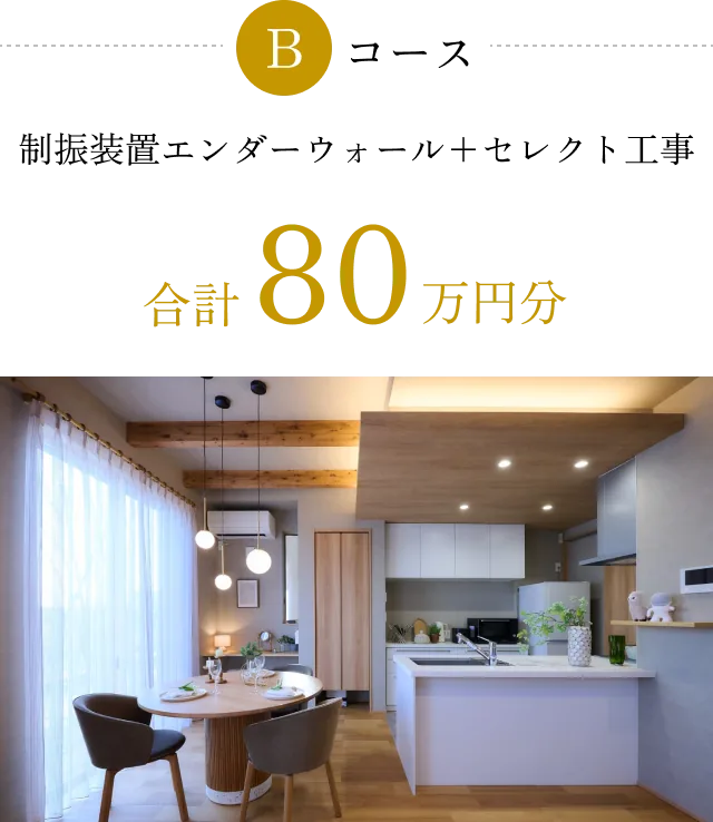 Bコース 制振装置エンダーウォール＋セレクト工事 合計80万円分