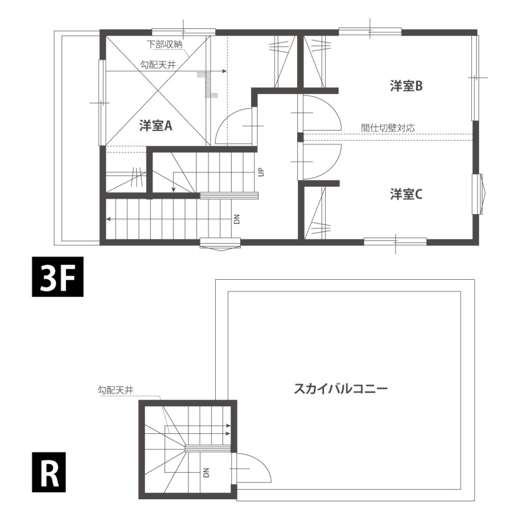 狭小地を感じさせない３階建ての家